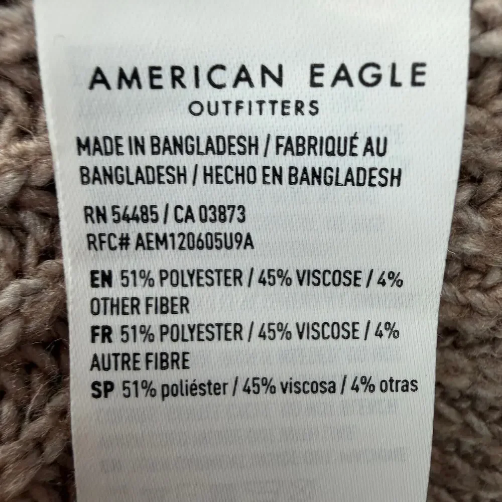 American Eagle Cable-Knit Waffle-Knit Cropped Pullover Sweater Sz Large